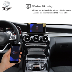 Apple CarPlay AndroidAuto sans fil pour Mercedes Benz Classe C GLC CLA iSmart Auto W204 W205 W203 W253 W117 SIRI Control