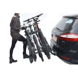 Porte-vélos avec rampe, 3 vélos sur attelage, dont max. 2 électriques