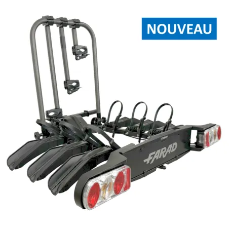 Porte-vélos 3 vélos sur attelage pliable et compact, FARAD Susa 3 Porte-vélos 3 vélos sur attelage pliable et compact, FARAD Susa 3