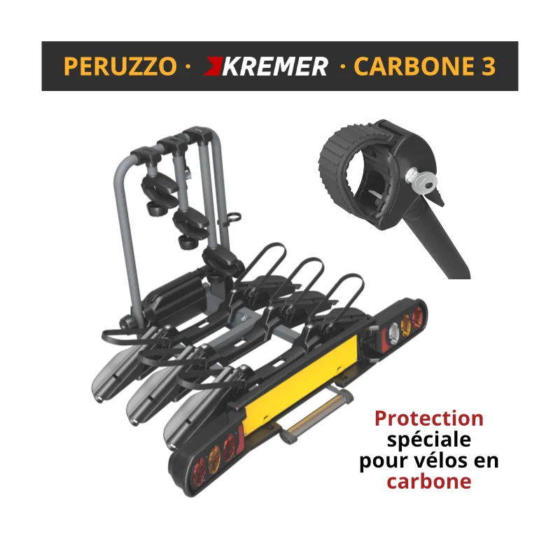 Porte-vélos pour 3 vélos ( 2 électriques possible). Protection carbone