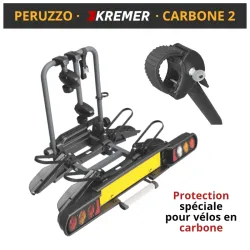 Porte-vélos avec protection carbone pour 2 vélos (idéal électriques)