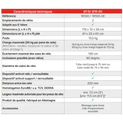 Porte-vélos UEBLER i21 S pour 2 vélos, ULTRA-COMPACT et inclinable